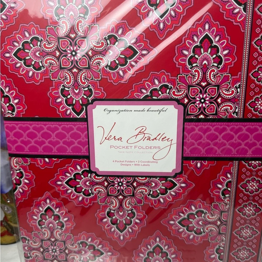NWT Vera Bradley Frankly Scarlet Pocket Folders retired pattern